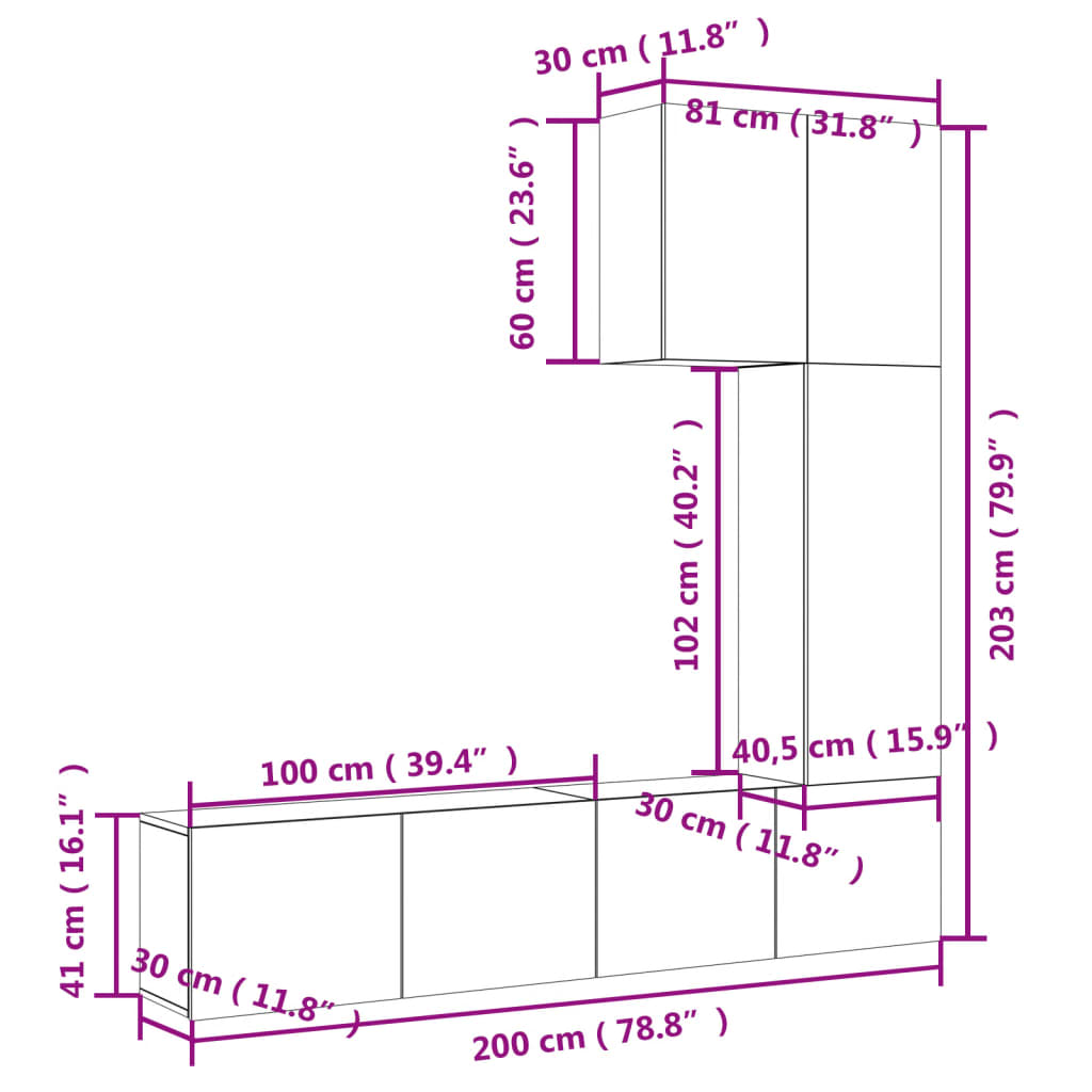 vidaXL 5-osaline telerikappide komplekt, must, tehispuit