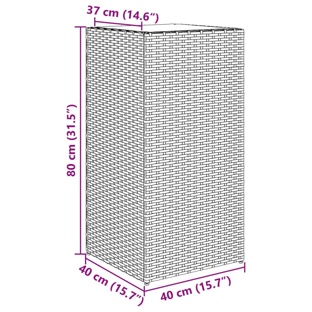 vidaXL aia taimekastid 2 tk, 40 x 40 x 80 cm, polürotang