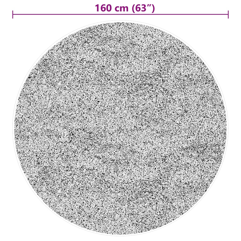 vidaXL vaip HUARTE, lühikese narmaga, pestav, must, Ø 160 cm