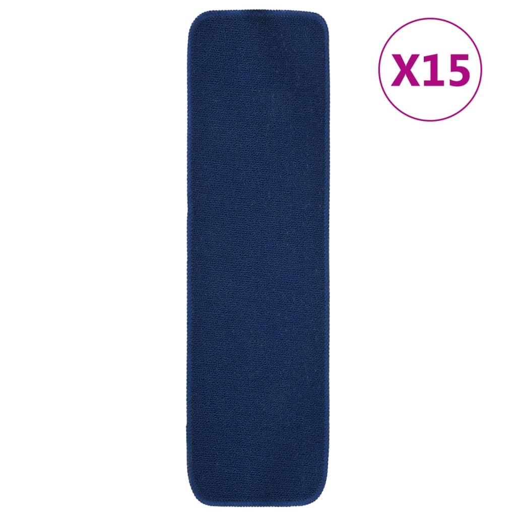 vidaXL libisemisvastased trepimatid 15 tk 75x20 cm sinine ristkülik