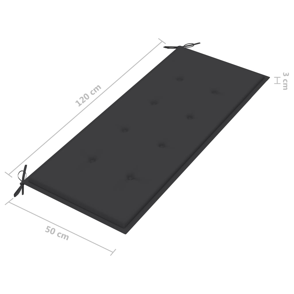 vidaXL 2-kohaline aiapink istmepadjaga, 120 cm, hall, eukalüptipuit