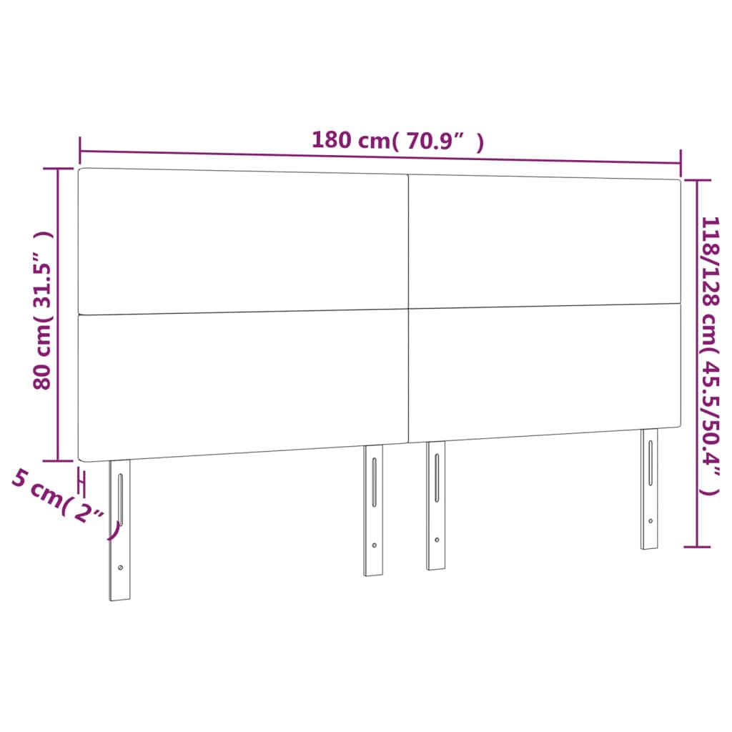 vidaXL LED-voodipeats, sinine, 180x5x118/128 cm, kangas