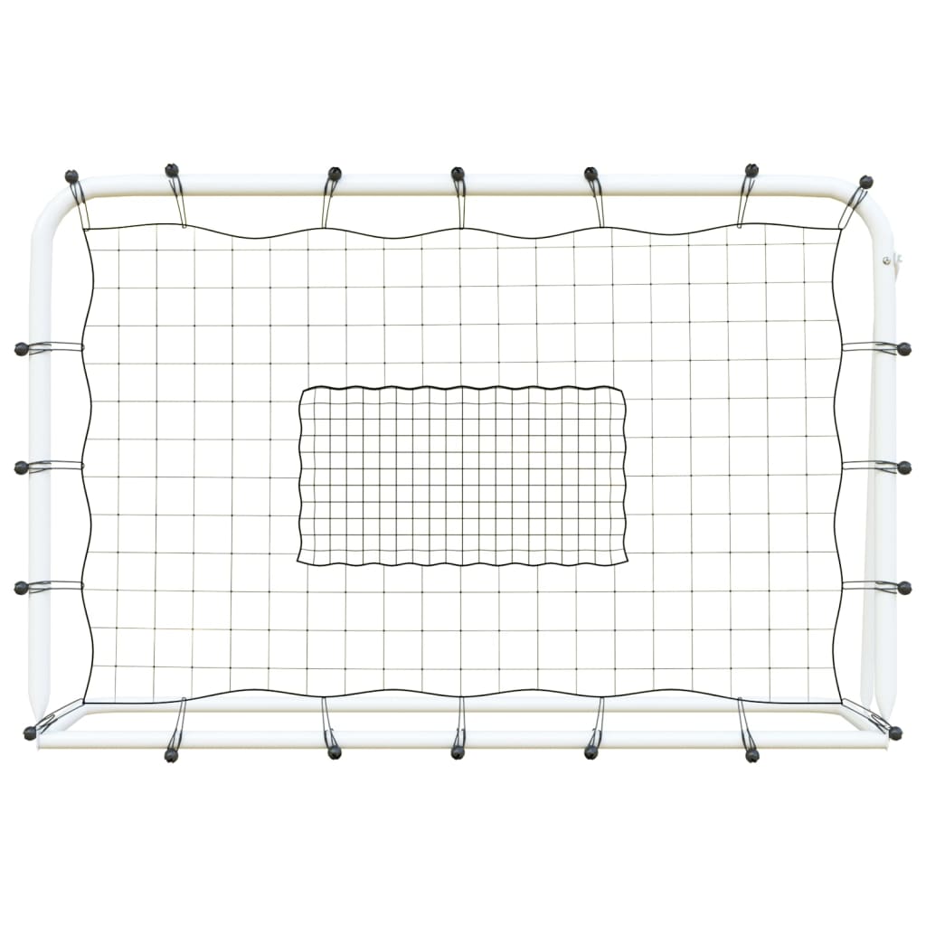 vidaXL jalgpalli tagasilöögivõrk, valge/must, 184x61x123 cm, teras, PE