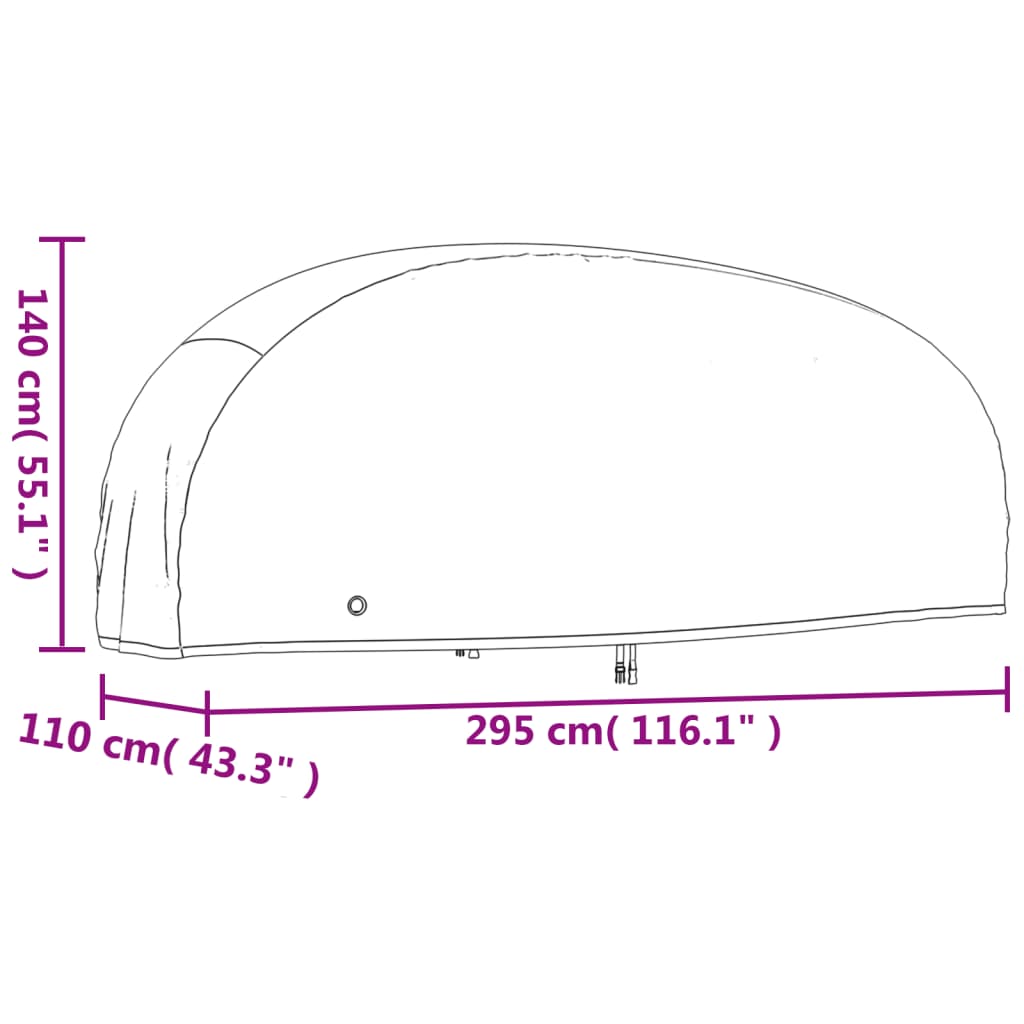 vidaXL mootorratta kate, must, 295x110x140 cm, 210D Oxford