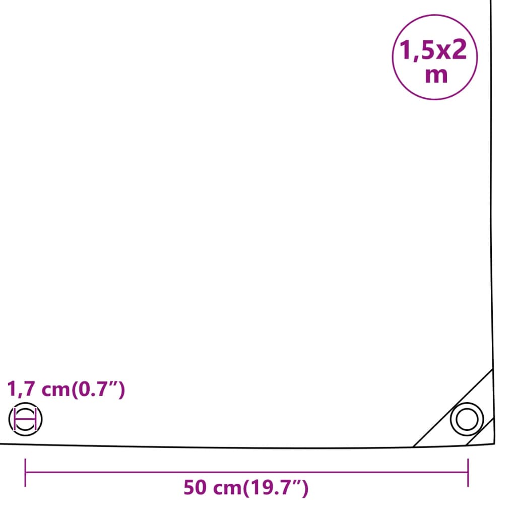 vidaXL present, must, 1,5x2 m, 650 g/m²