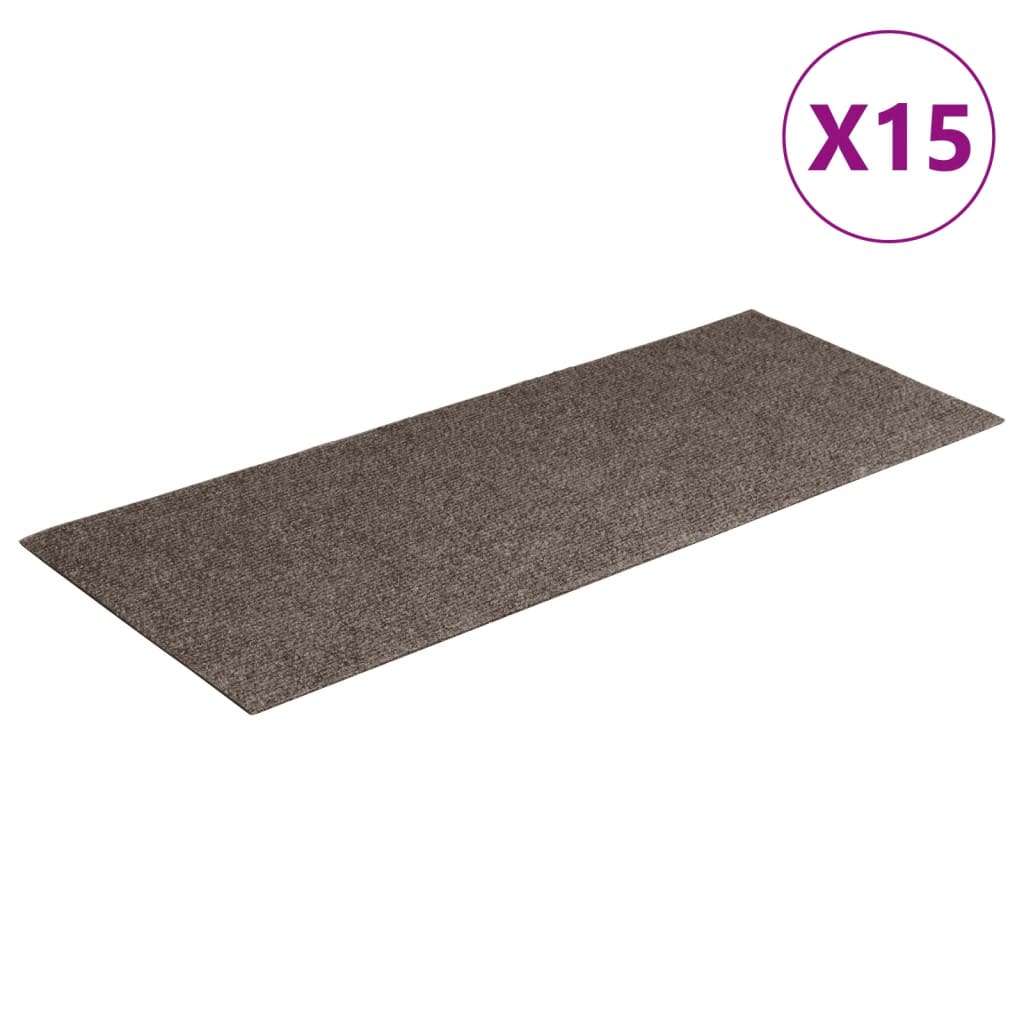 vidaXL isekleepuv trepivaip 15 tk, ristkülik, 60 x 25 cm, kreemjas