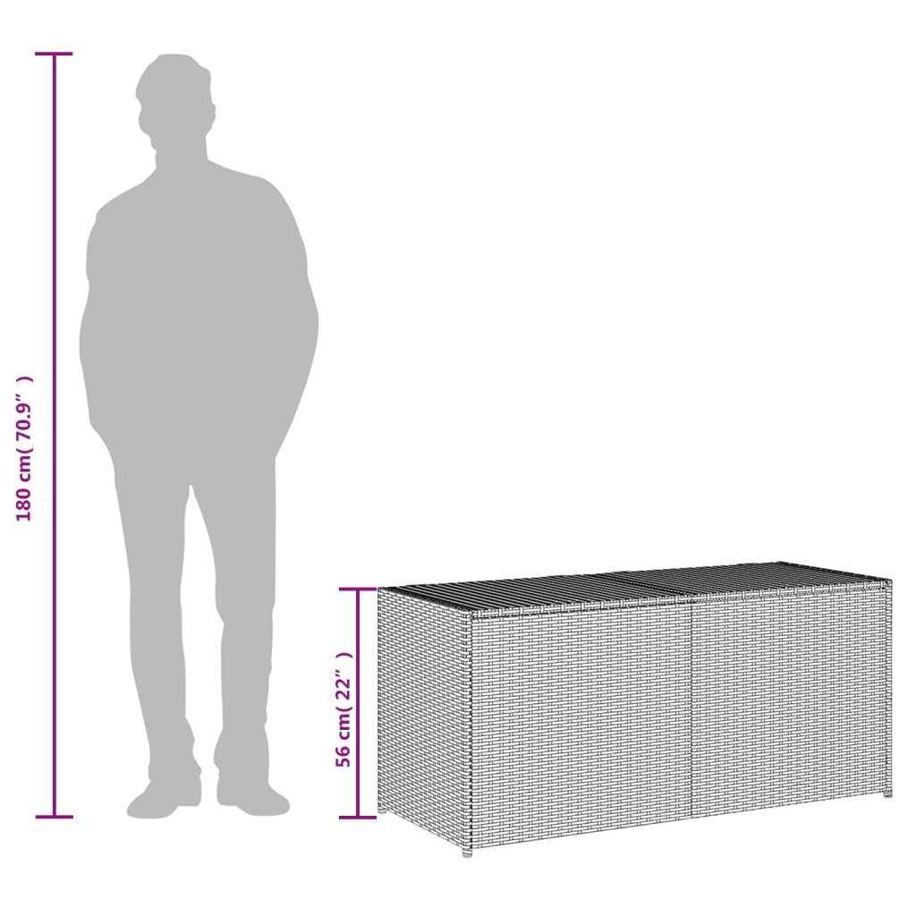 vidaXL aia hoiukast, hall, 283 l, polürotang