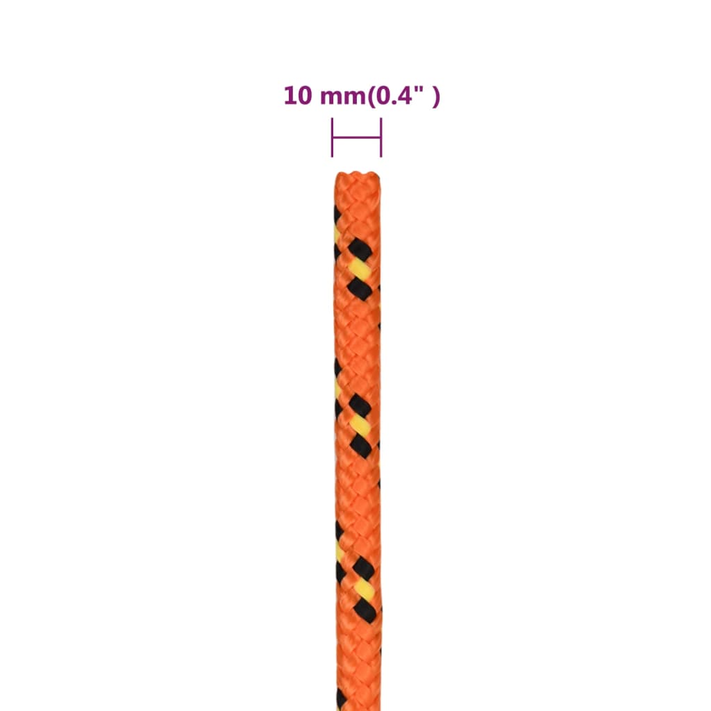 vidaXL paadiköis, oranž, 10 mm, 250 m, polüpropüleen