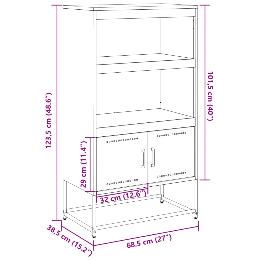 vidaXL telerikapp, antratsiithall, 100,5x39x60,5 cm, teras