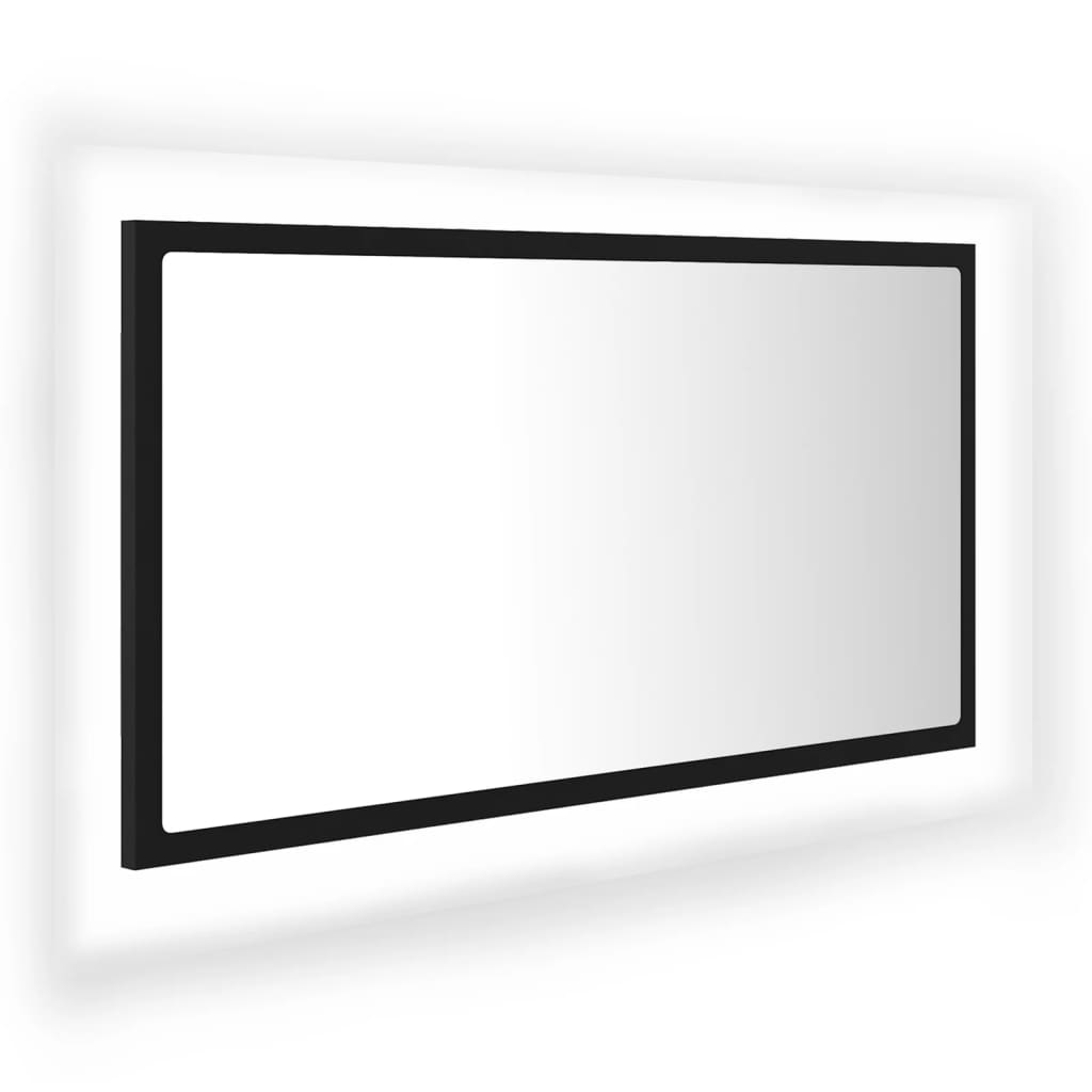 vidaXL LED vannitoa peeglikapp, must, 80x8,5x37 cm, akrüül