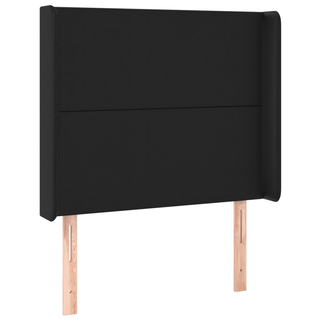 vidaXL LED-voodipeats, must, 83x16x118/128 cm, kunstnahk