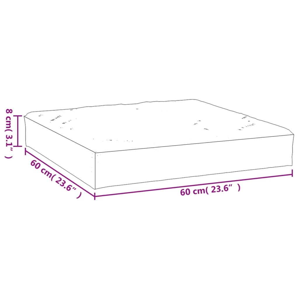 vidaXL euroaluse istmepadi, helesinine, 60 x 60 x 8 cm, oxford kangas