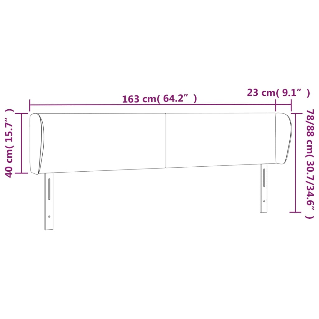 vidaXL voodipeats servadega, sinine, 163x23x78/88 cm, kangas