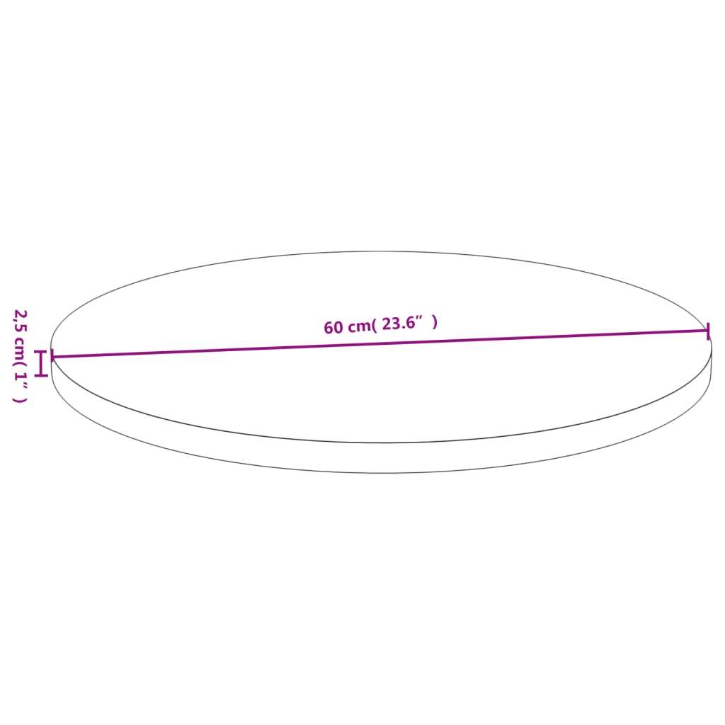 vidaXL lauaplaat Ø60x2,5 cm bambusest