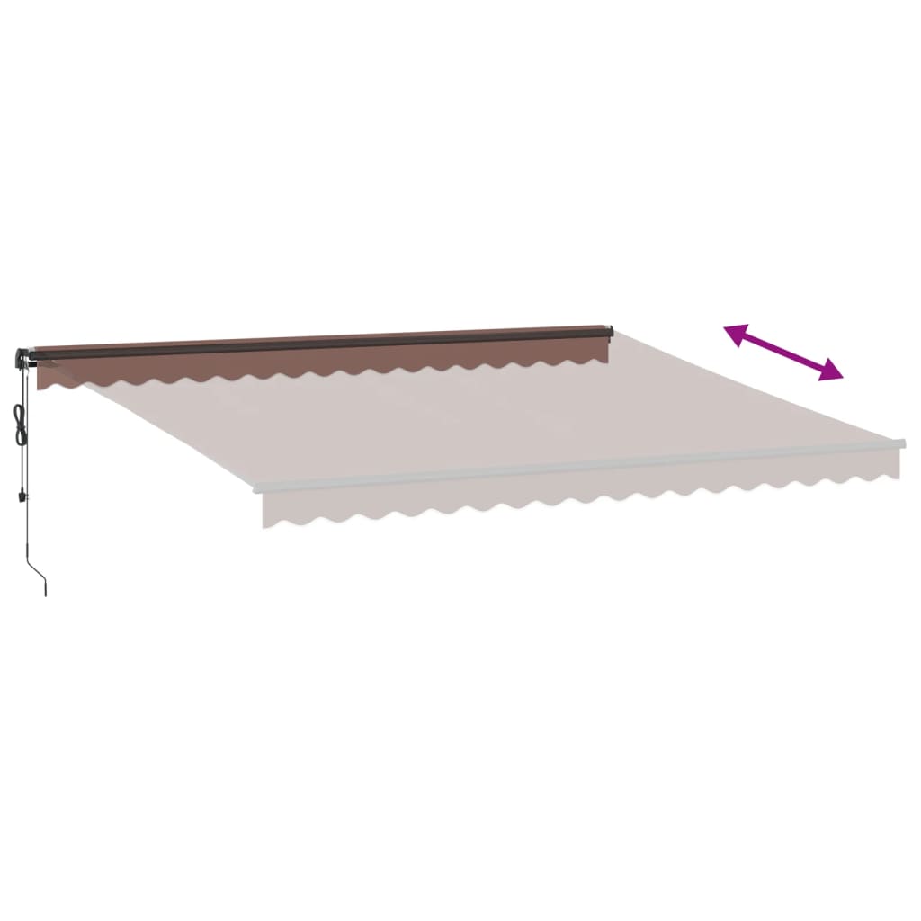 vidaXL automaatselt sissetõmmatav varikatus, pruun, 450x300 cm