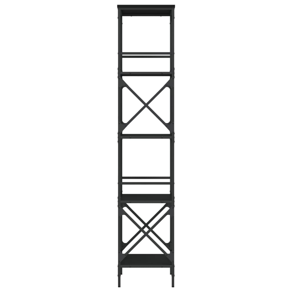 vidaXL raamaturiiul 5-korruseline must 59x35x171 cm tehispuit