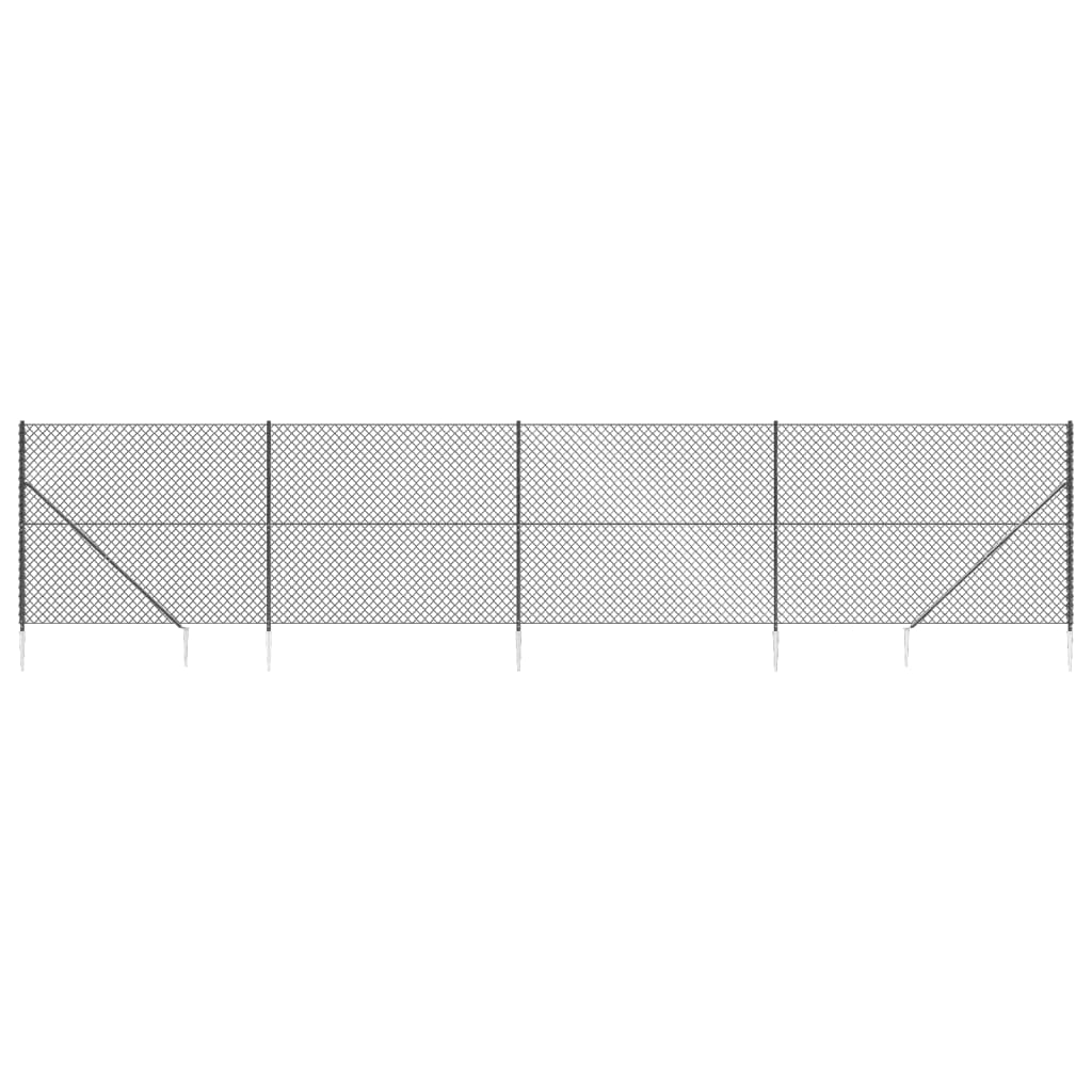 vidaXL võrkaed vaiadega, antratsiithall, 1,6 x 10 m