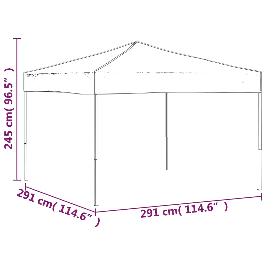 vidaXL kokkupandav peotelk, kreemjas, 3 x 3 m