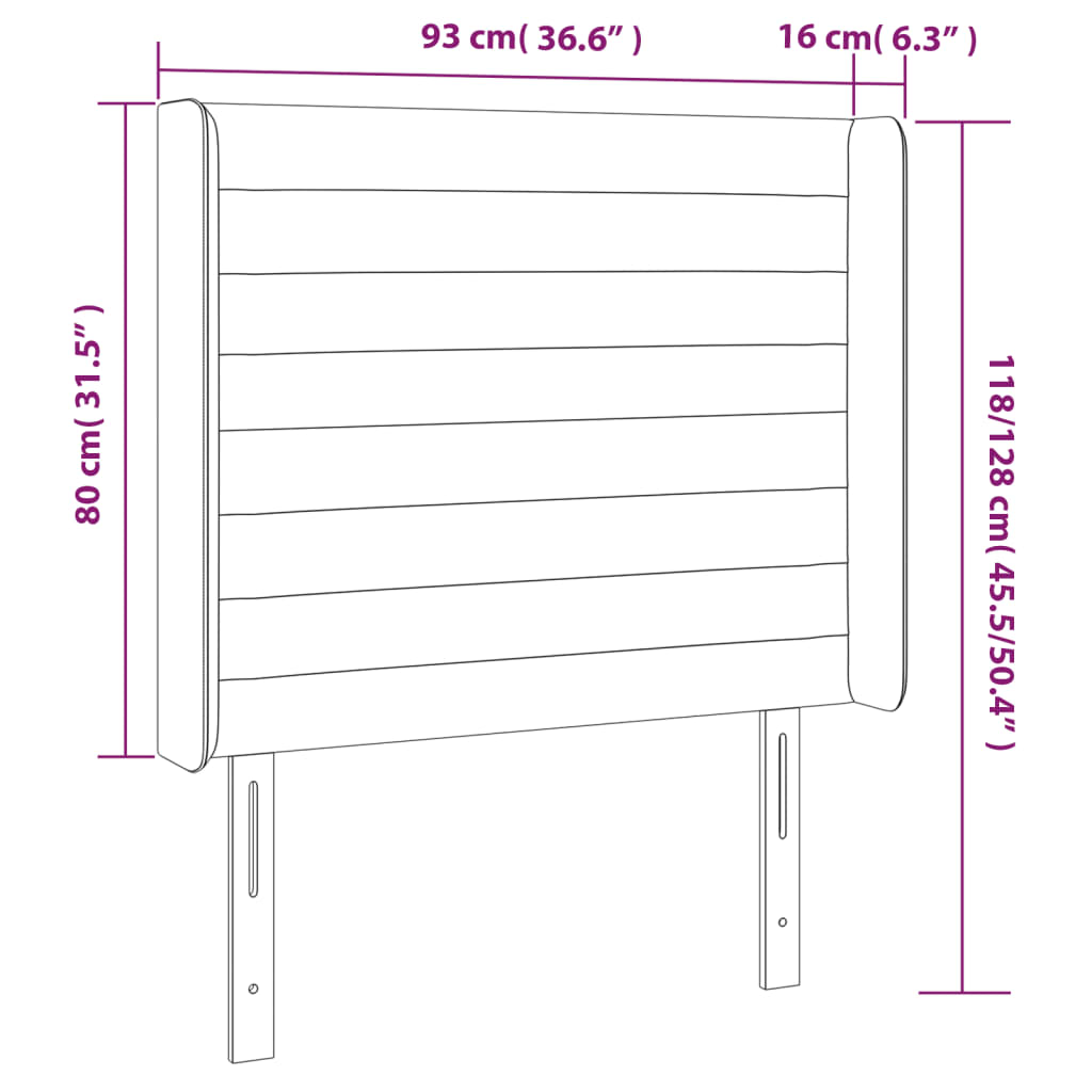 vidaXL LED-voodipeats, helehall, 93x16x118/128 cm, samet