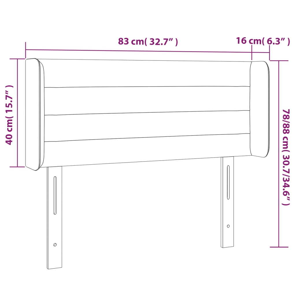 vidaXL LED-voodipeats, helehall, 83x16x78/88 cm, kangas