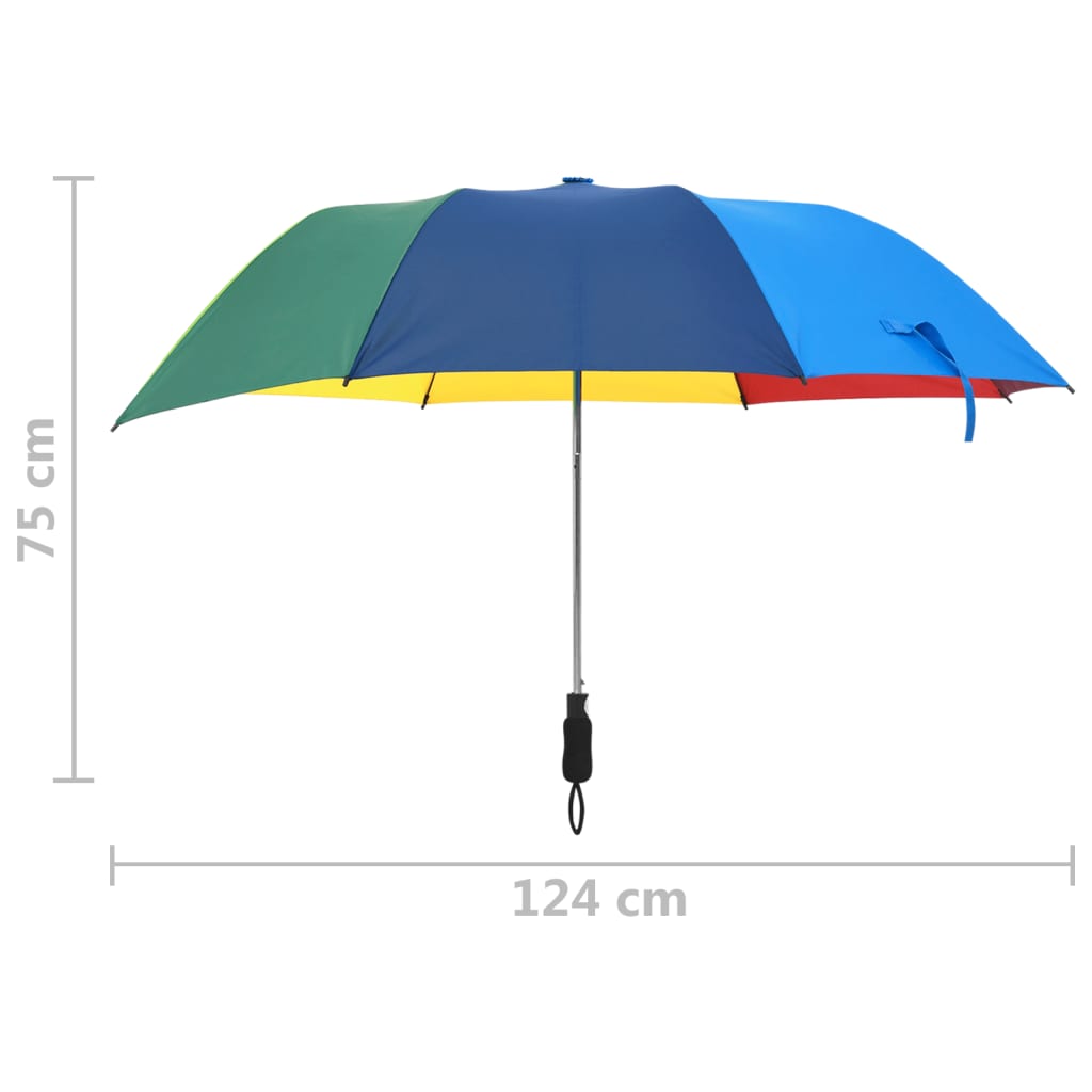 vidaXL automaatselt kokkupandav vihmavari, mitmevärviline, 124 cm