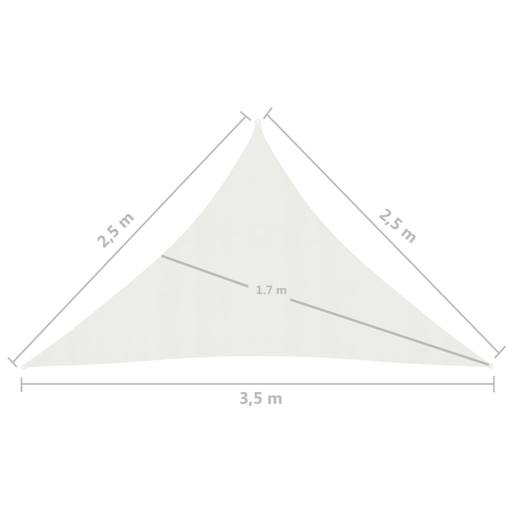 vidaXL päikesepuri 160 g/m², valge, 2,5 x 2,5 x 3,5 m HDPE