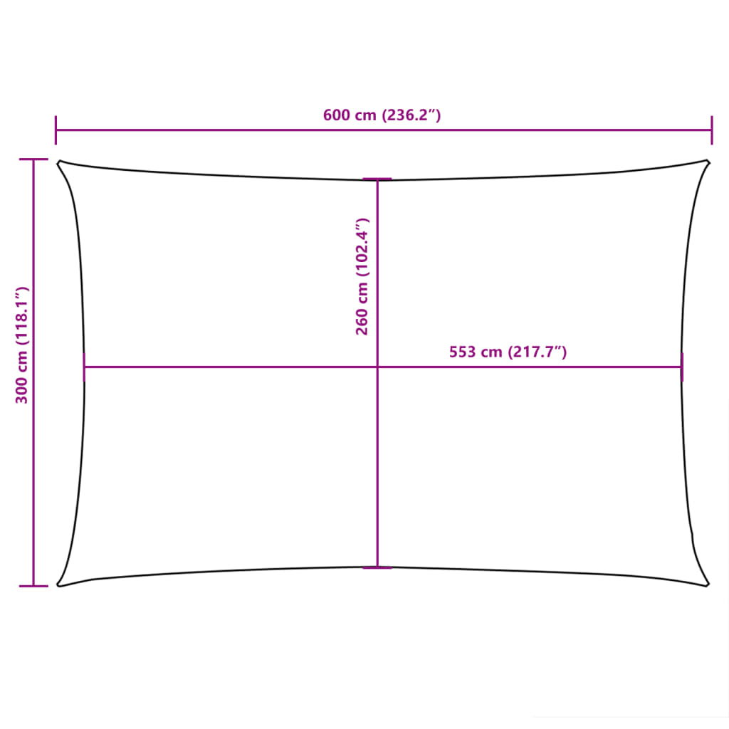 vidaXL oxford-kangast päikesepuri, ristkülik, 3 x 6 m, antratsiithall