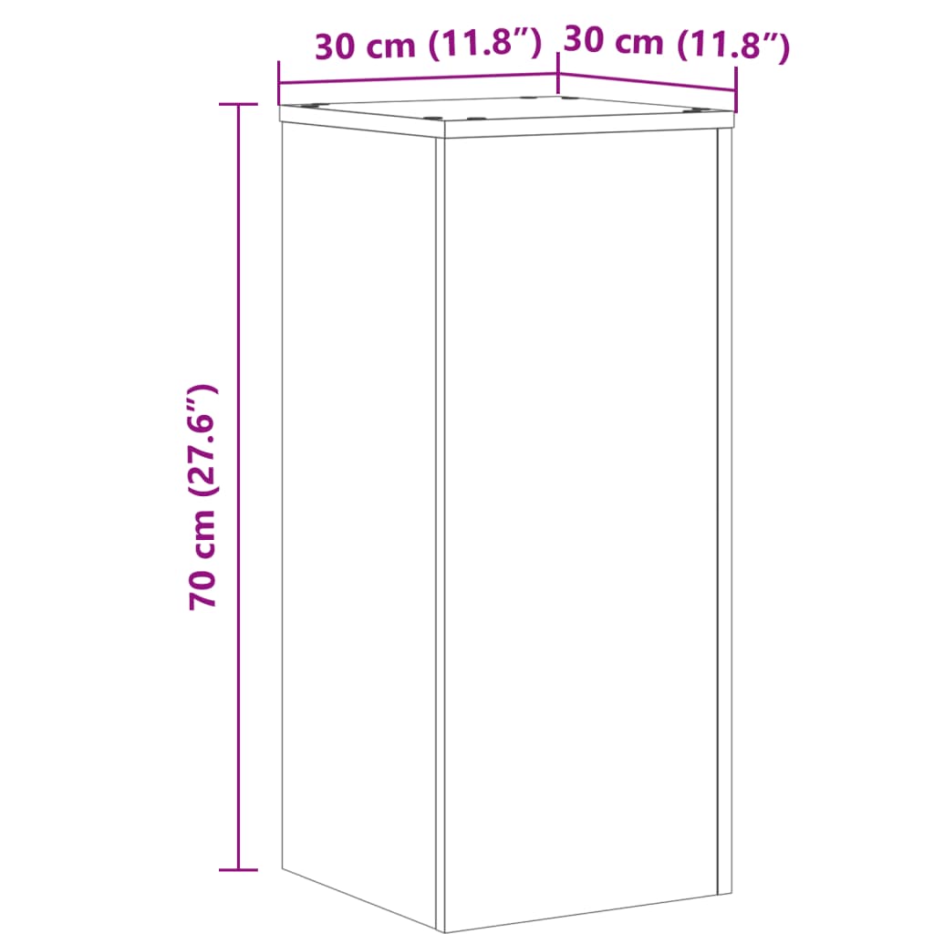 vidaXL taimealused 2 tk, hall Sonoma, 30x30x70 cm, tehispuit