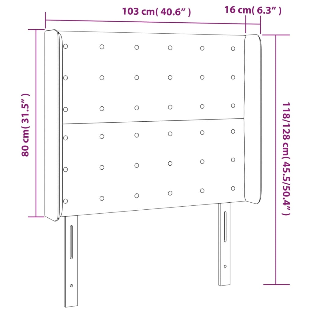 vidaXL LED-voodipeats, tumepruun, 103x16x118/128 cm, kangas