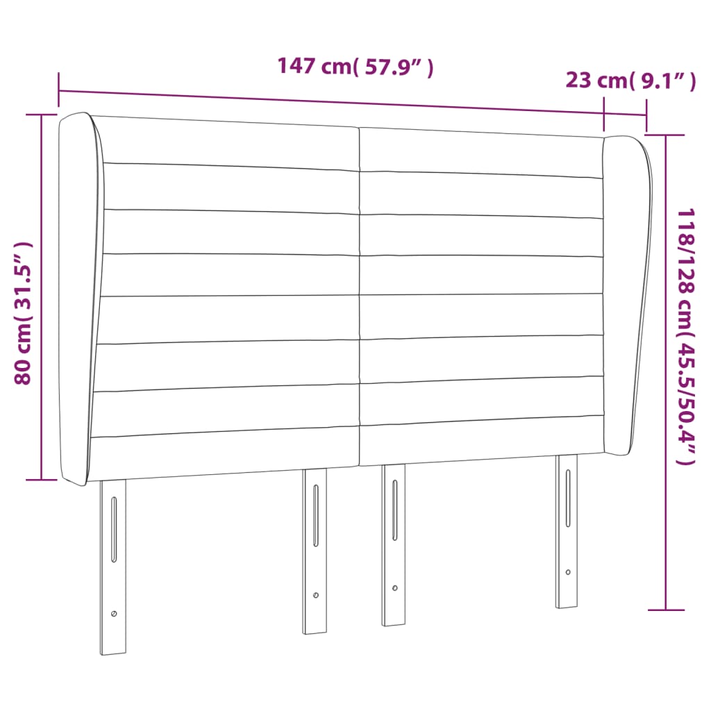 vidaXL voodipeats servadega, roosa, 147x23x118/128 cm, samet