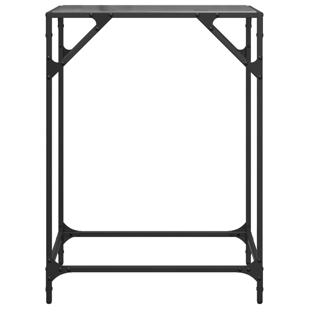 vidaXL kohvilaud, must klaasplaat, 60x35x81 cm, teras