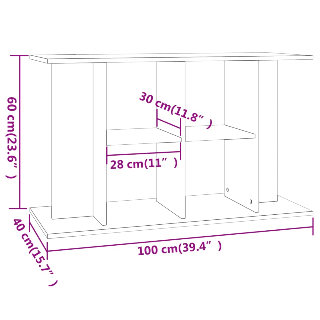 vidaXL akvaariumi alus, must, 100 x 40 x 60 cm, tehispuit