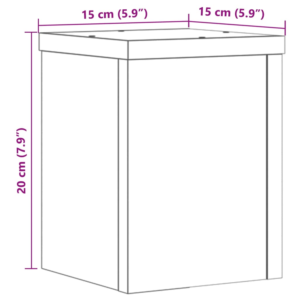 vidaXL taimealused 2 tk, valge, 15x15x20 cm, tehispuit