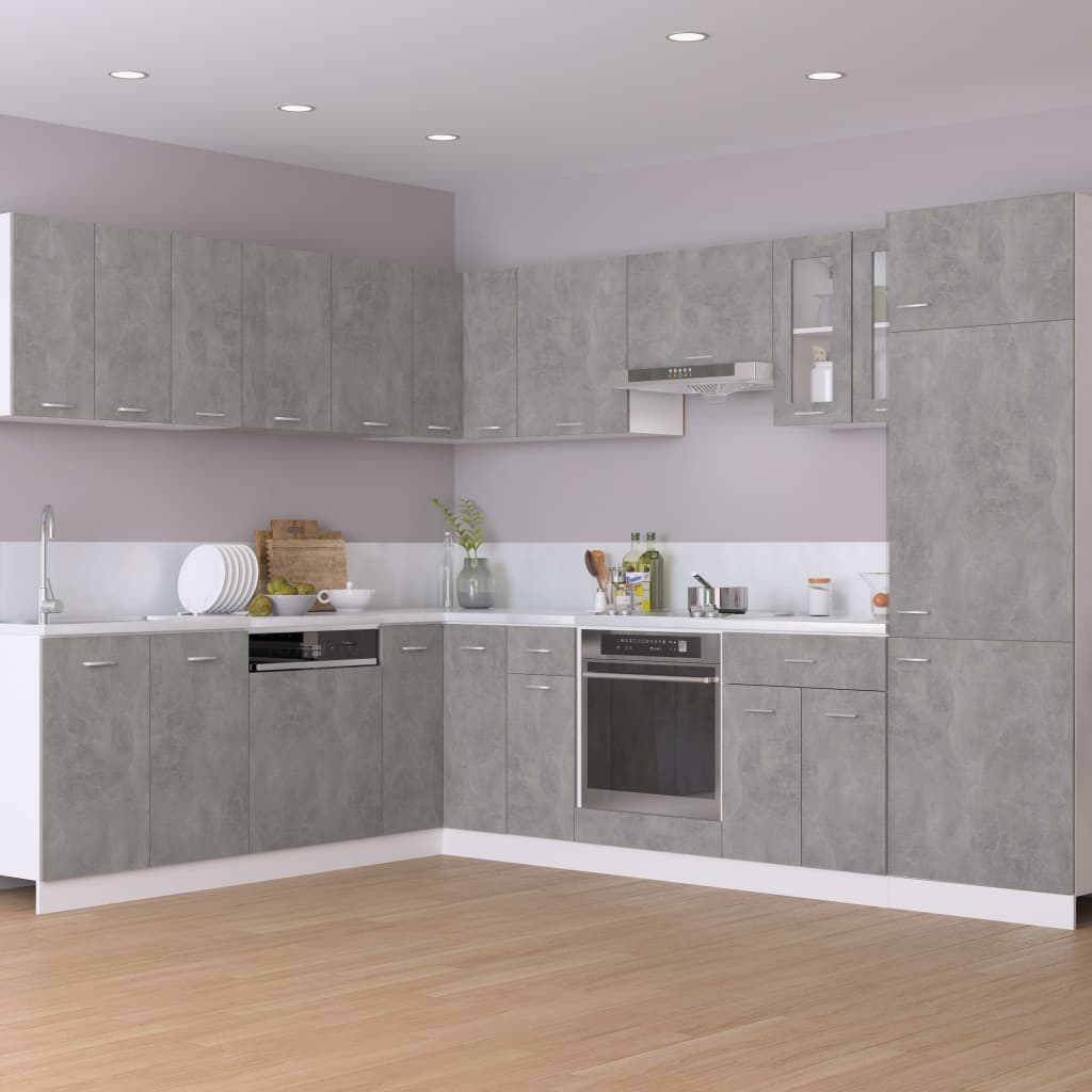 vidaXL köögikapp, betoonhall, 60 x 31 x 60 cm, tehispuit