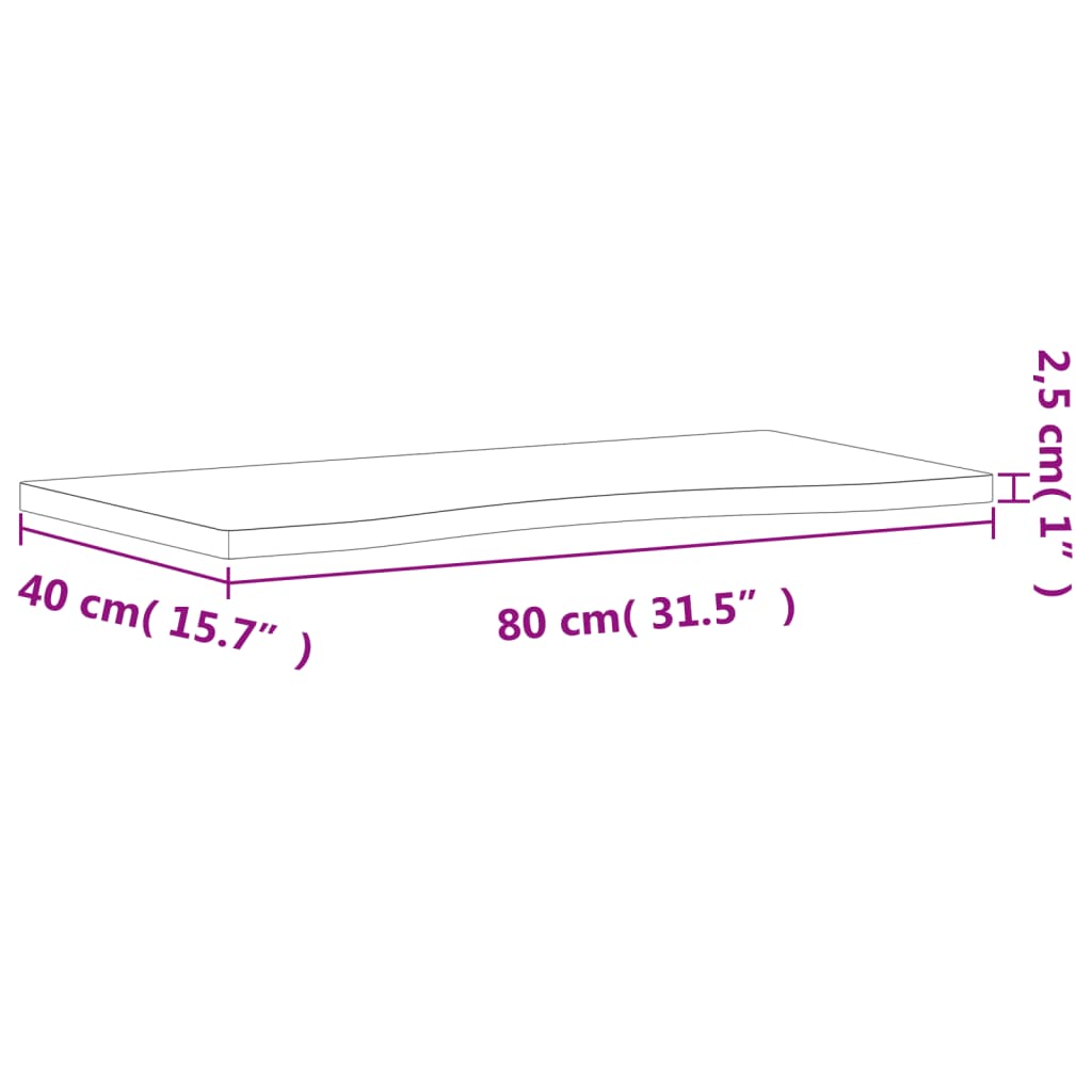 vidaXL kirjutuslaua plaat,80x(36-40)x2,5 cm,pöökpuu