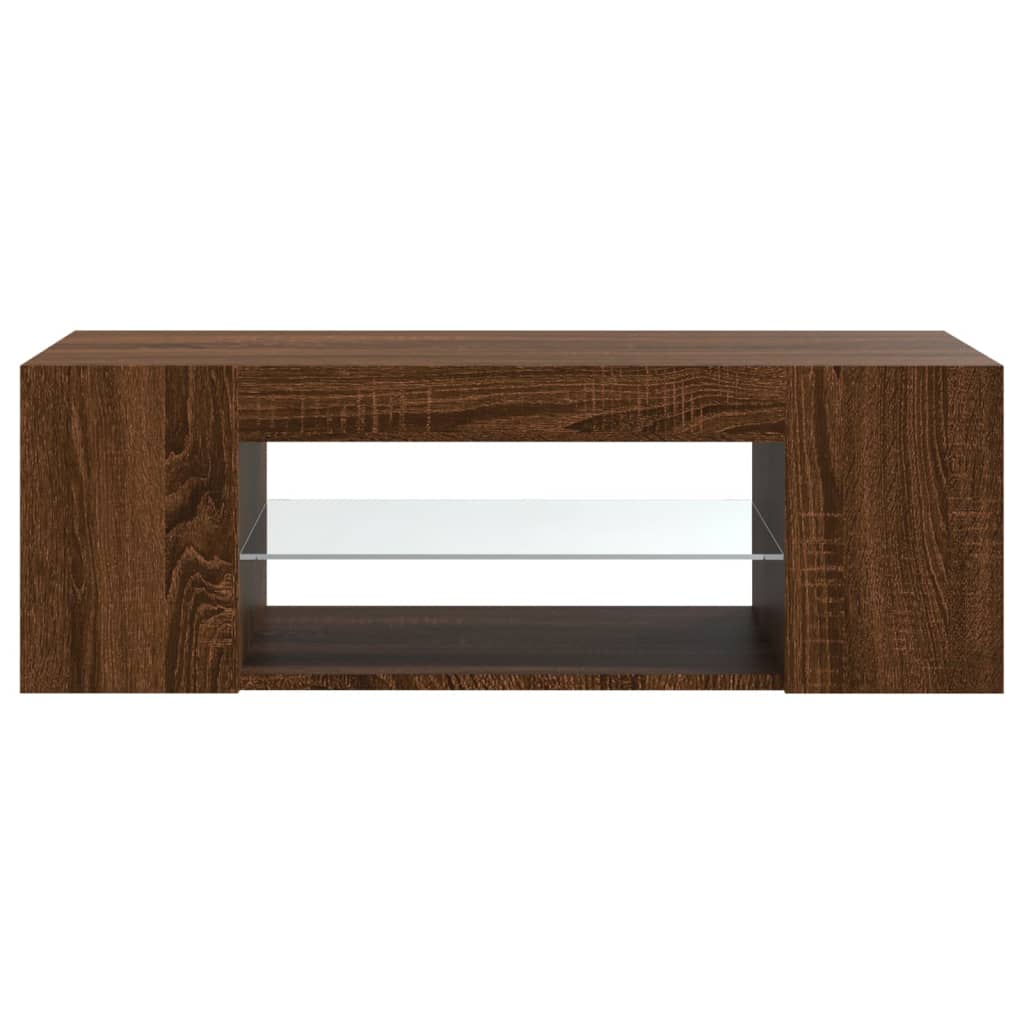 vidaXL telerialus LED-tuledega, pruun tamm, 90 x 39 x 30 cm