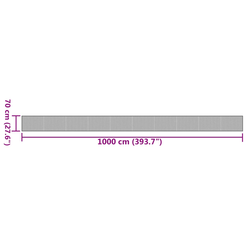 vidaXL vaip, ristkülikukujuline, must, 70 x 1000 cm, bambus