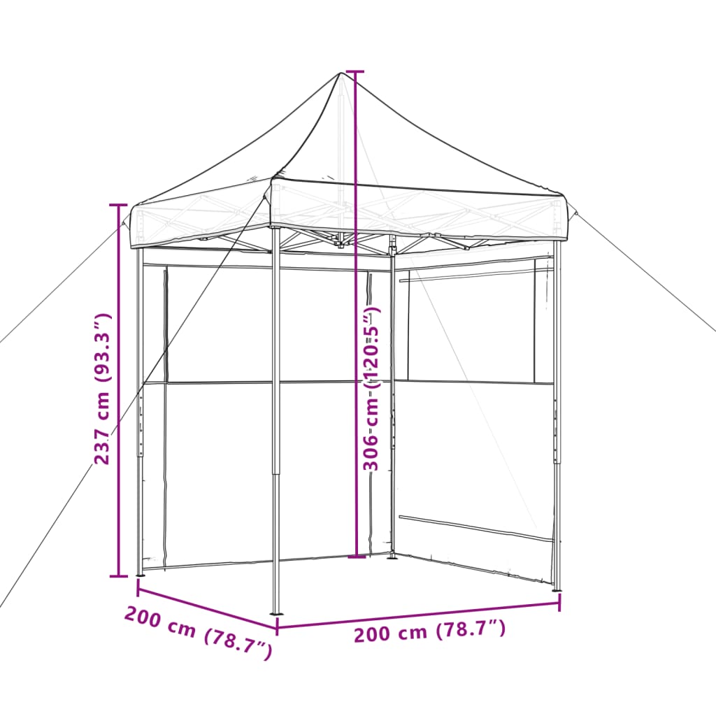 vidaXL kokkupandav pop-up peotelk 2 külgseinaga, terrakota