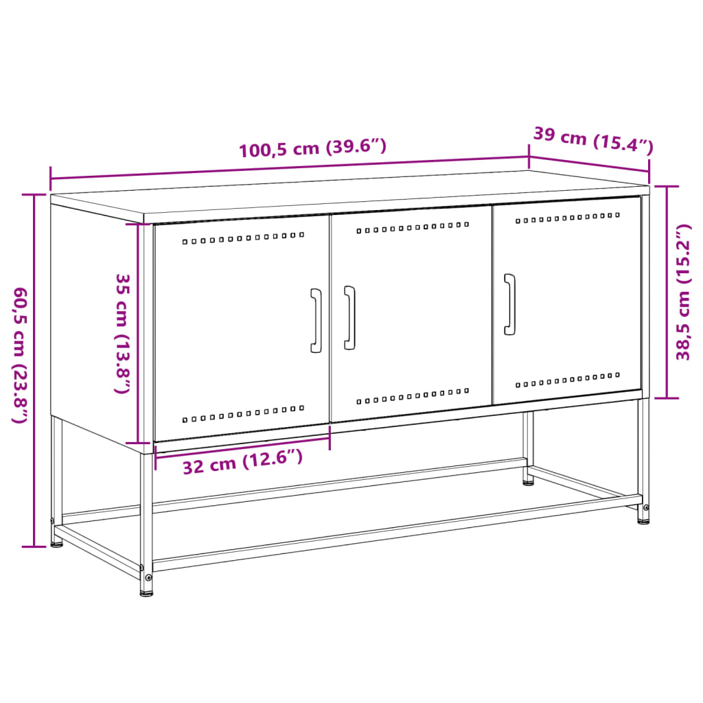 vidaXL telerikapp, antratsiithall, 100,5x39x60,5 cm, teras