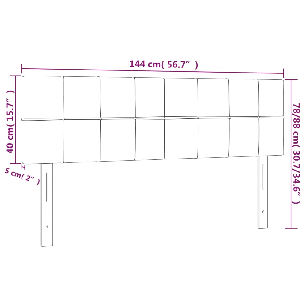 vidaXL LED-voodipeats, kreemjas, 144x5x78/88 cm, kangas