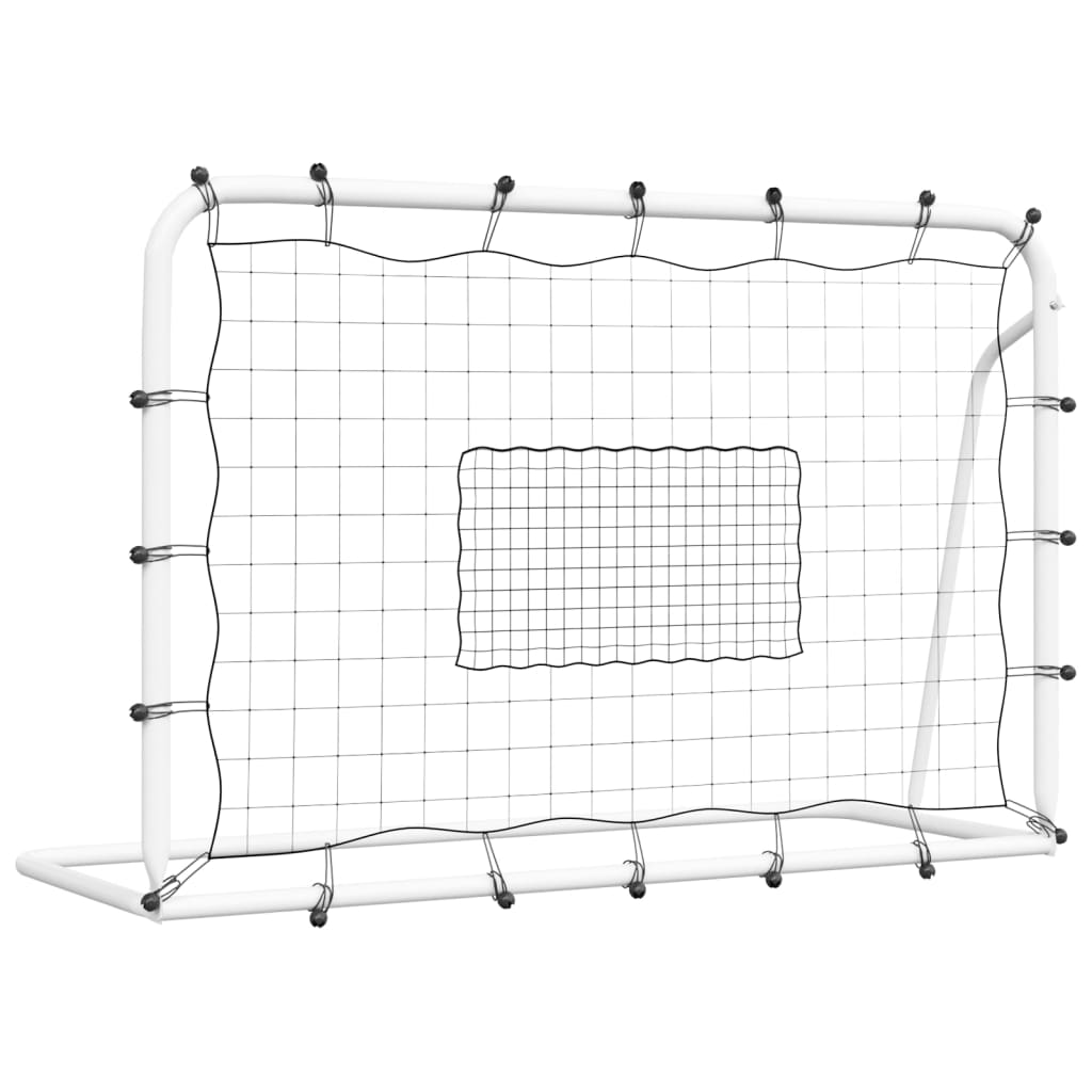 vidaXL jalgpalli tagasilöögivõrk, valge/must, 184x61x123 cm, teras, PE