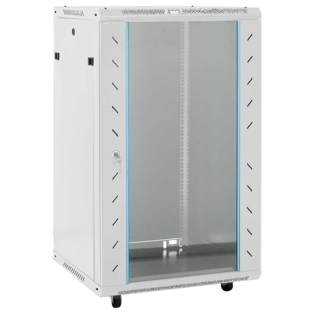 vidaXL 18U serverikapp, 19" IP20, hall, 60 x 60 x 100 cm