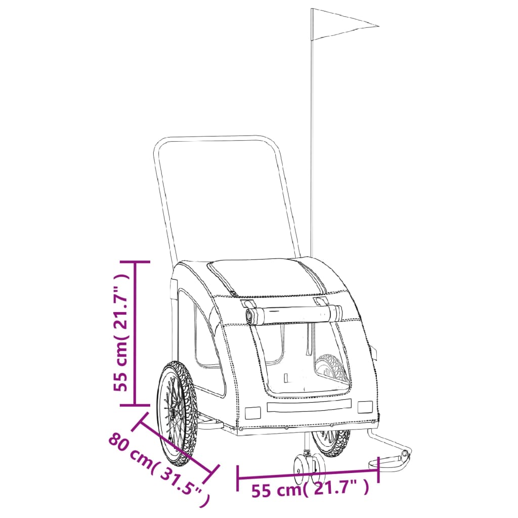 vidaXL lemmiklooma ratta järelkäru, must, oxford kangas/raud