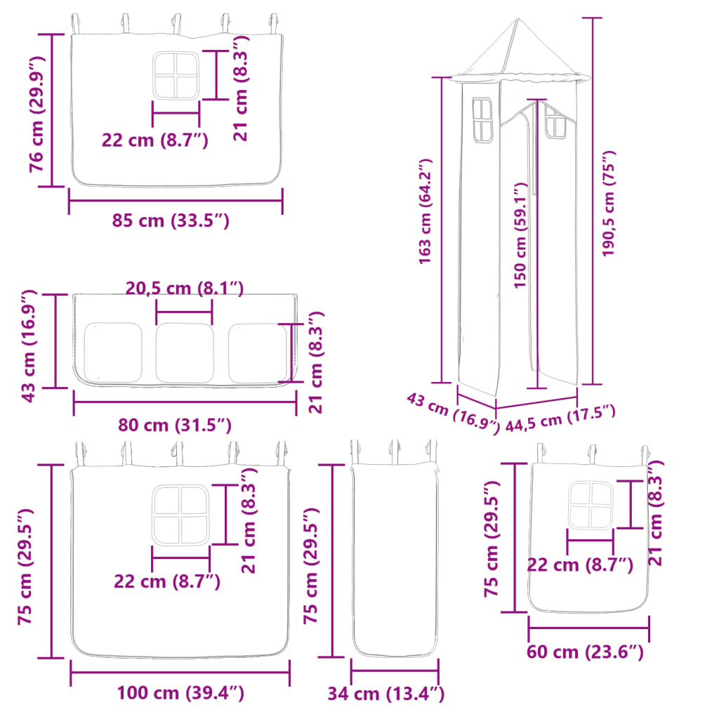 vidaXL narivoodi liumäe ja kardinatega, valge ja must, 80 x 200 cm