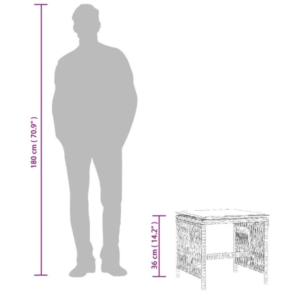 vidaXL aiatoolid koos istmepatjadega 4 tk, pruun, polürotang