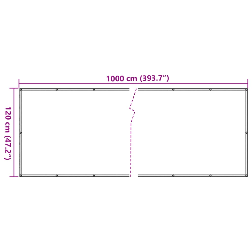 vidaXL rõdu privaatsuskate, antratsiithall, 1000x120 cm, PVC