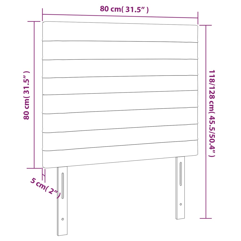 vidaXL LED-voodipeats, tumepruun, 80x5x118/128 cm, kangas