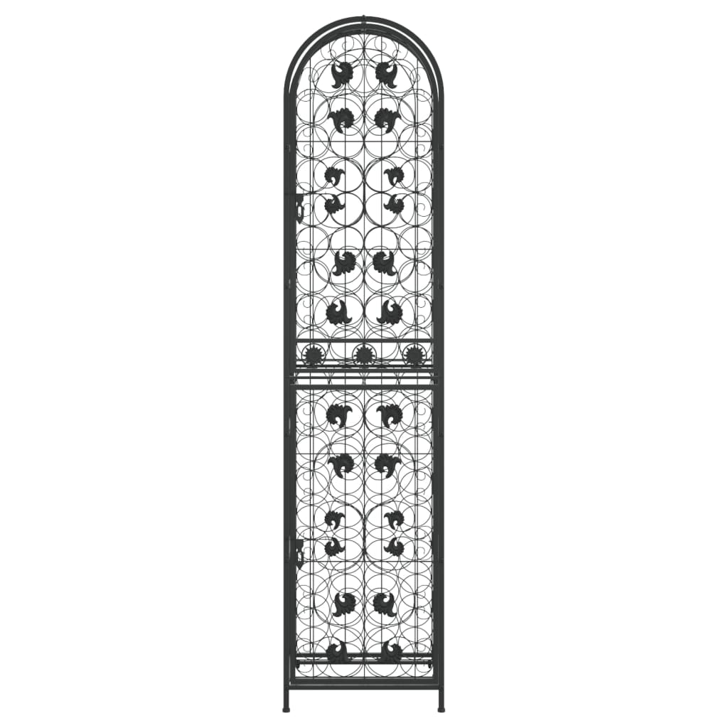 vidaXL veiniriiul 73 pudelile, must, 45 x 36 x 200 cm, sepistatud raud