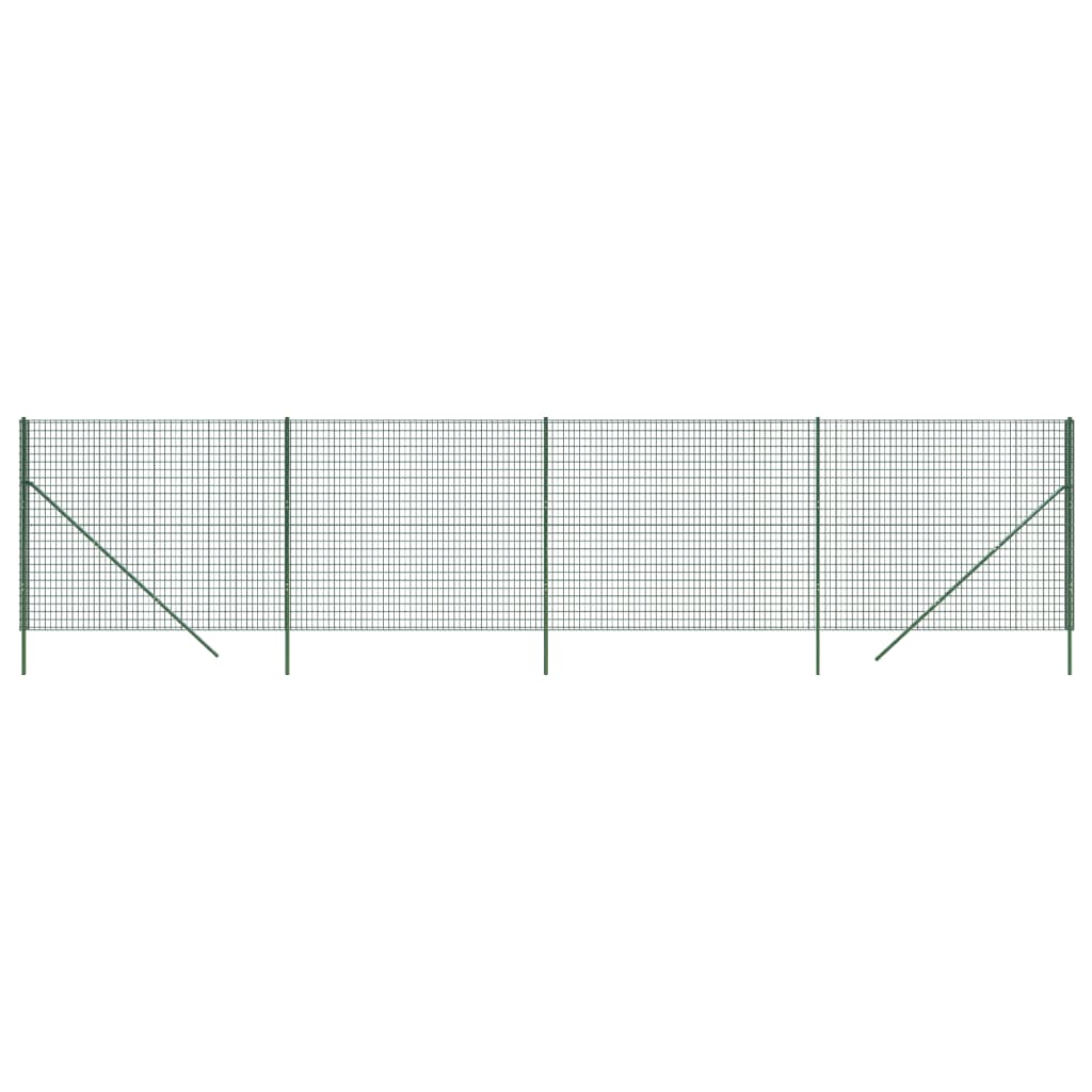 vidaXL traataed, roheline, 2 x 10 m, tsingitud teras