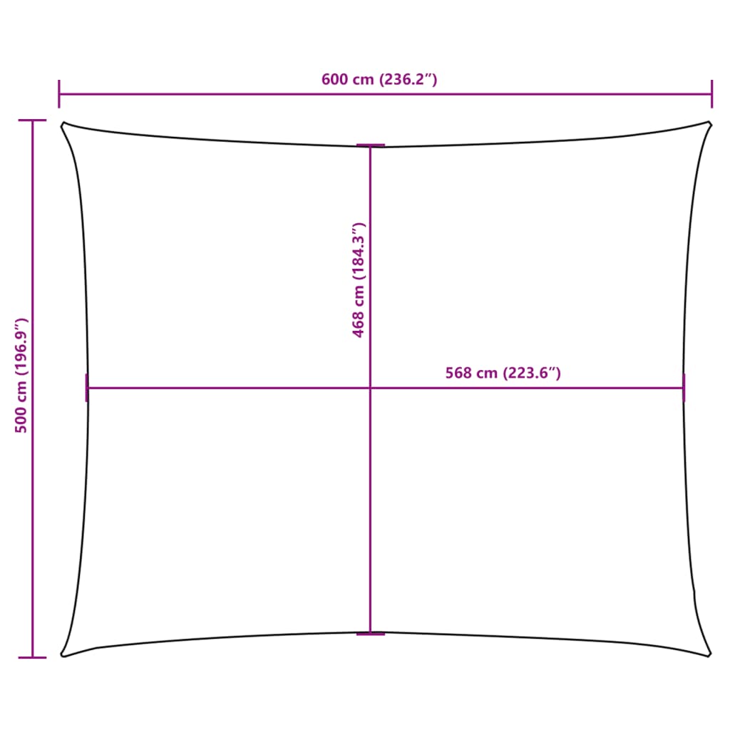 vidaXL oxford-kangast päikesepuri, ristkülik, 5 x 6 m pruun